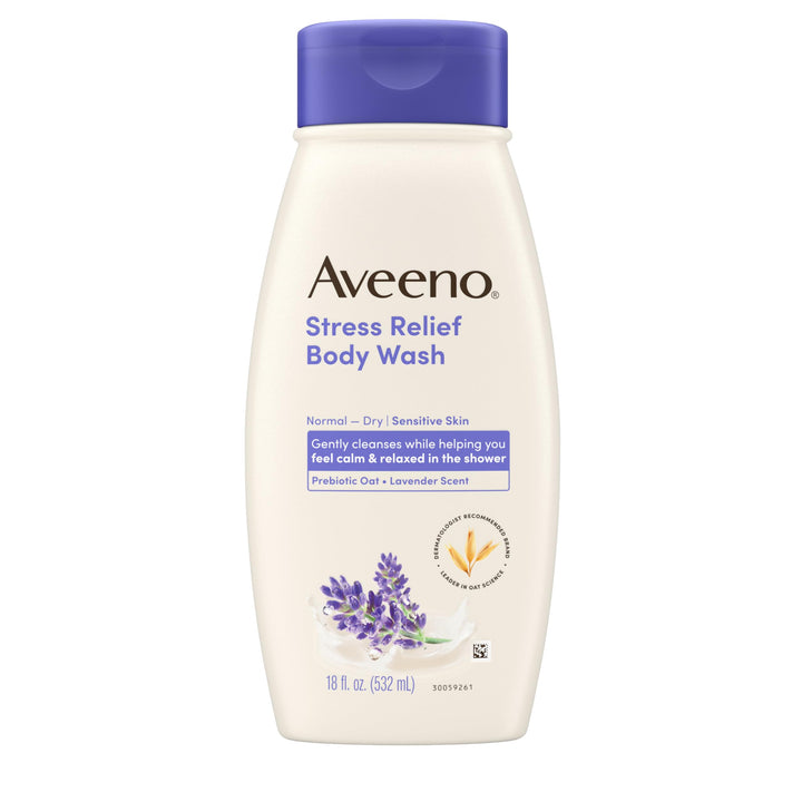 Aveeno Stress Relief Body Wash, Lavender, 18 fl oz