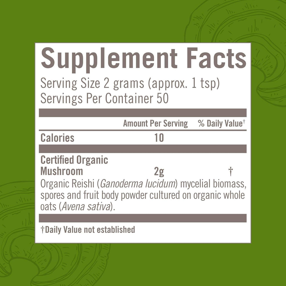 OM Mushroom Superfood Reishi Organic Mushroom Powder, 3.5 oz