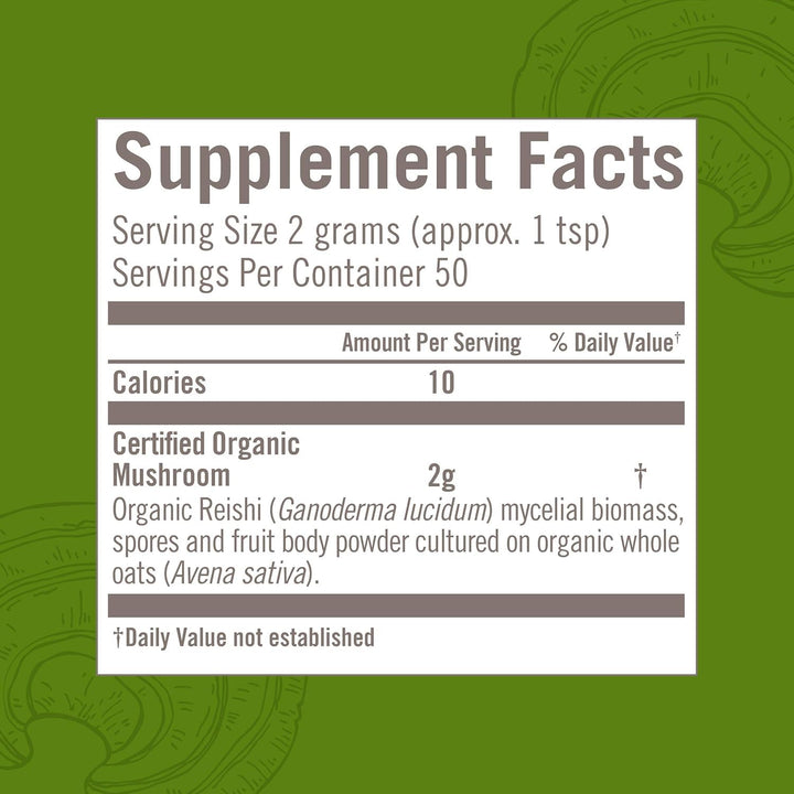 OM Mushroom Superfood Reishi Organic Mushroom Powder, 3.5 oz