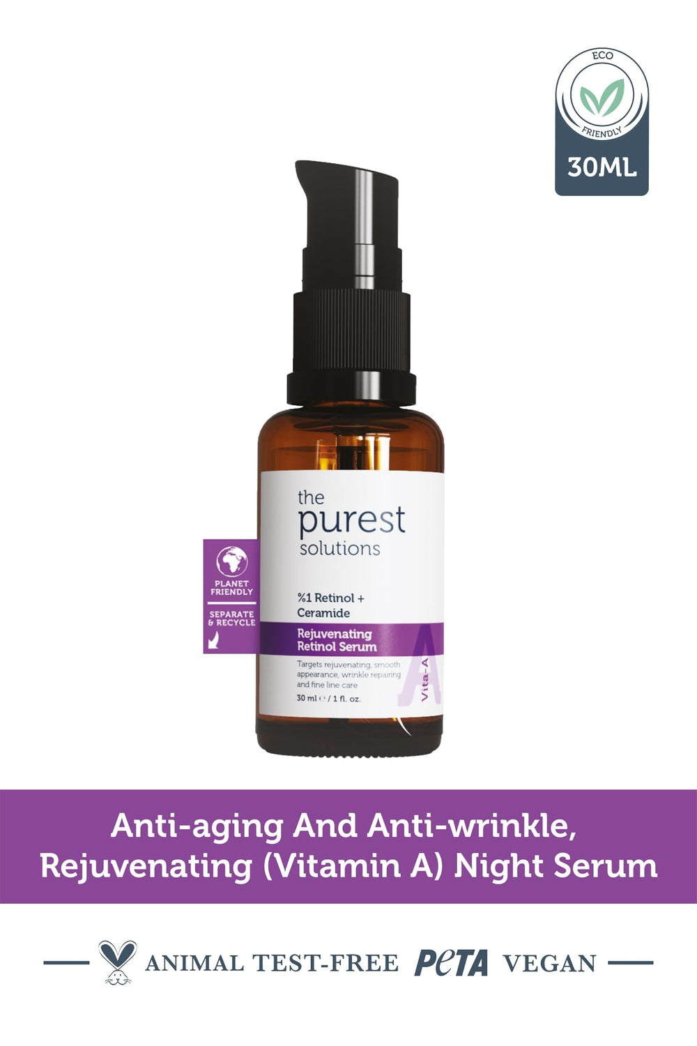 The Purest Solutions Vita-A Rejuvenating Retinol Serum, 1%, 30 ml