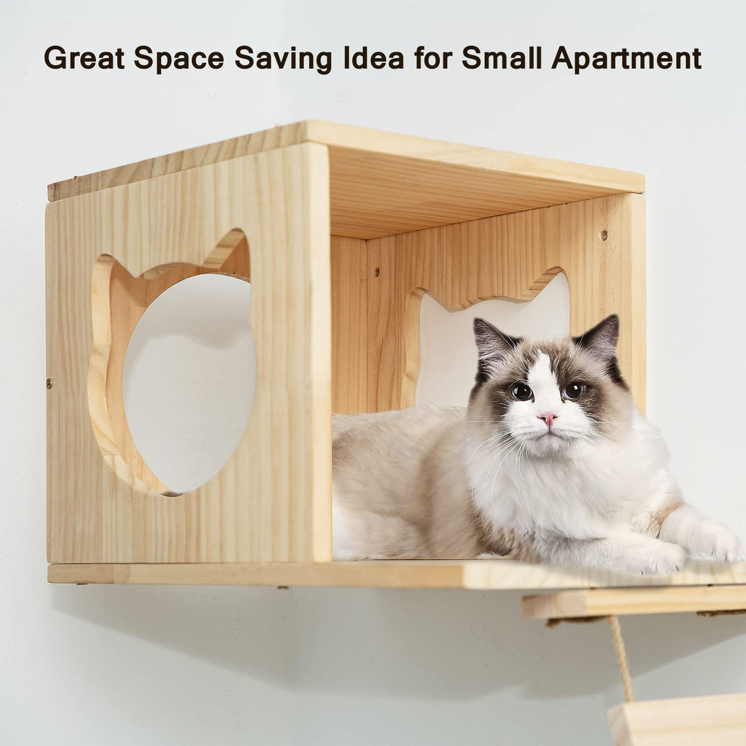 Yehnna Cat Wall Shelves and Perches Set, 5 Count