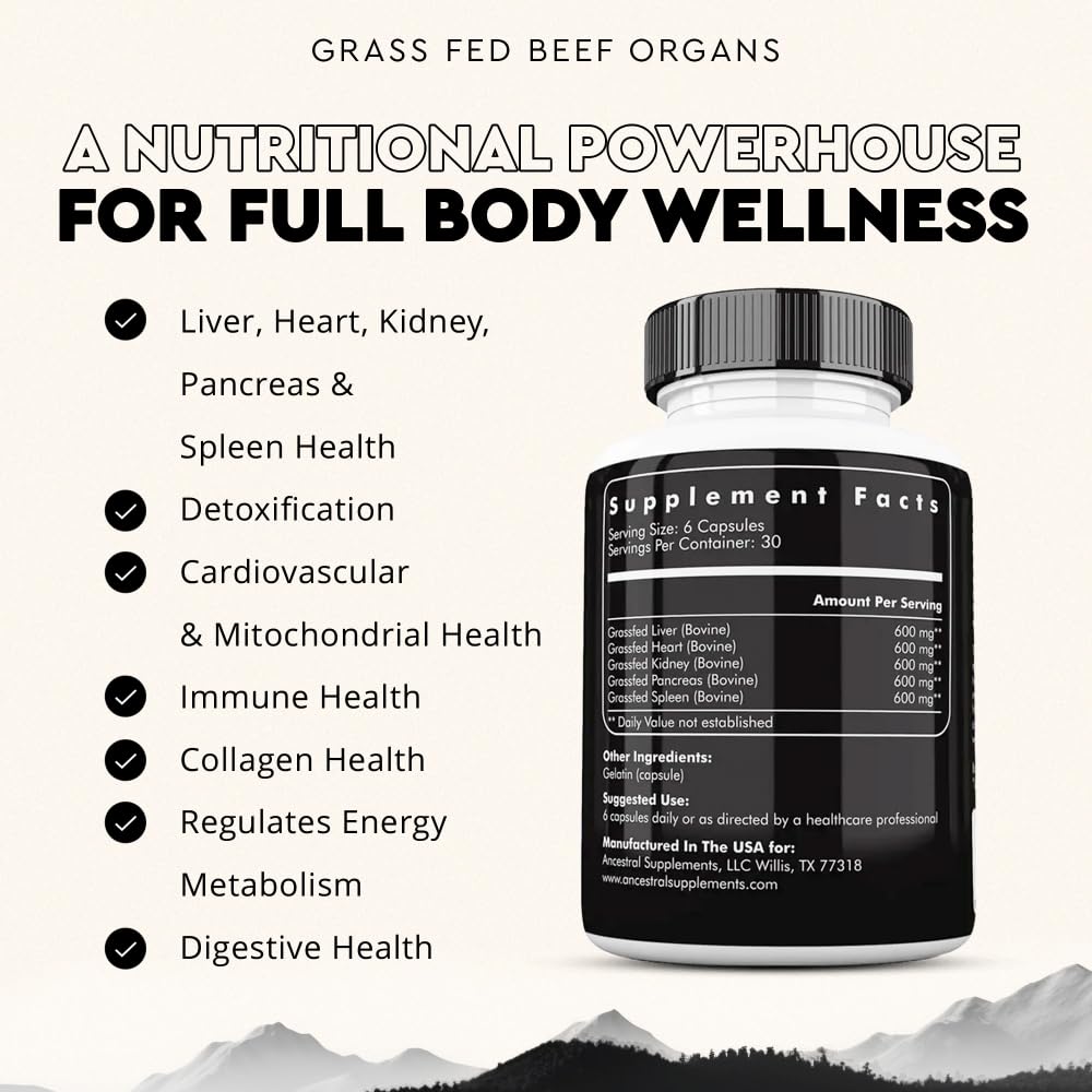 Ancestral Supplements Grass Fed Beef Organs