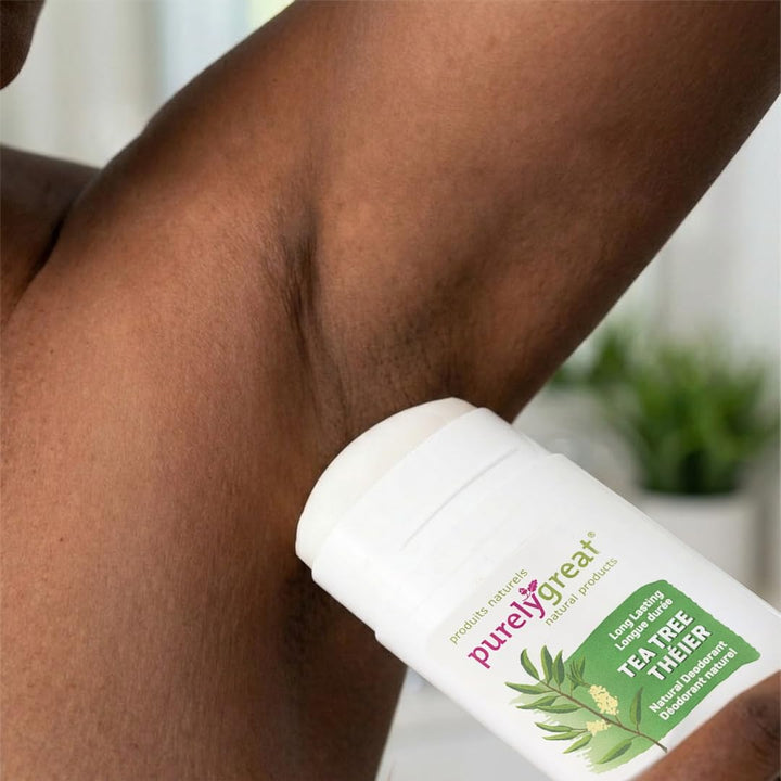 Purelygreat Natural Deodorant Stick, Tea Tree Scent, 2.64 oz
