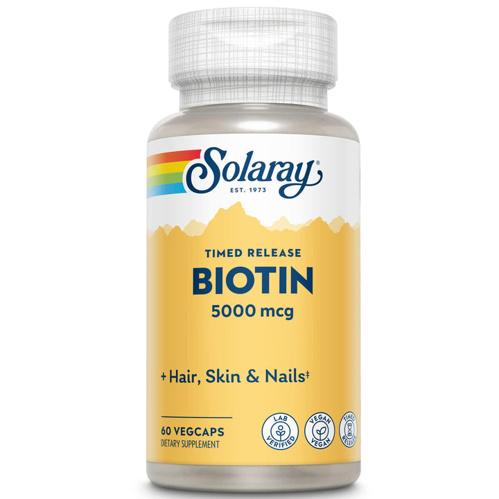 Solaray Timed-Release Biotin, 5000 mcg, 60 Count