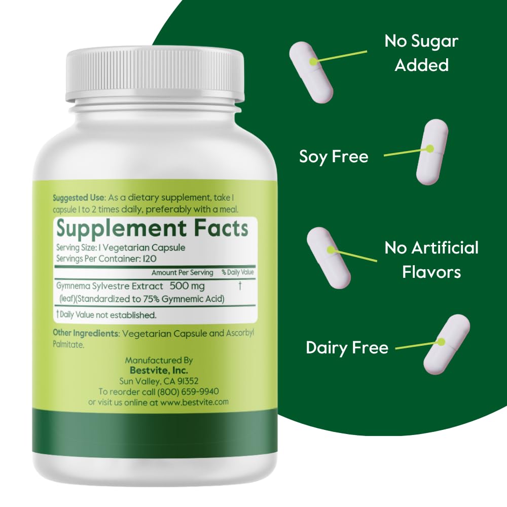 Bestvite Gymnema Sylvestre 500 mg, 120 Count