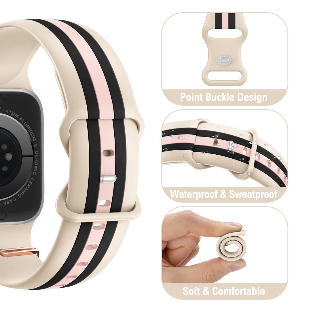 Bagoplus Designer Band With Charms For Apple Watch, 38mm 40mm 41mm 42mm 44mm 45mm 46mm 49mm