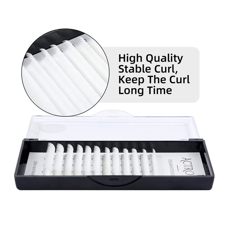 ACTROL Colored Eyelash Extensions, White D Curl, 8-15mm