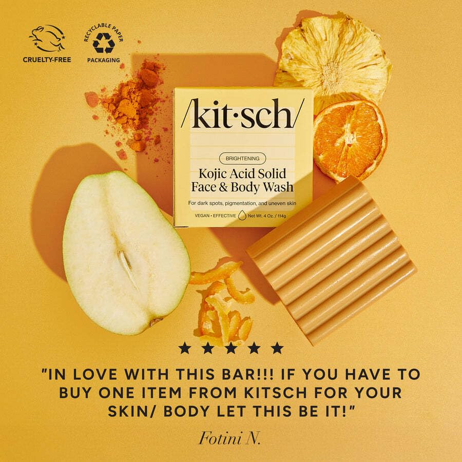Kitsch Kojic Acid Soap Bar with Turmeric, 4 oz