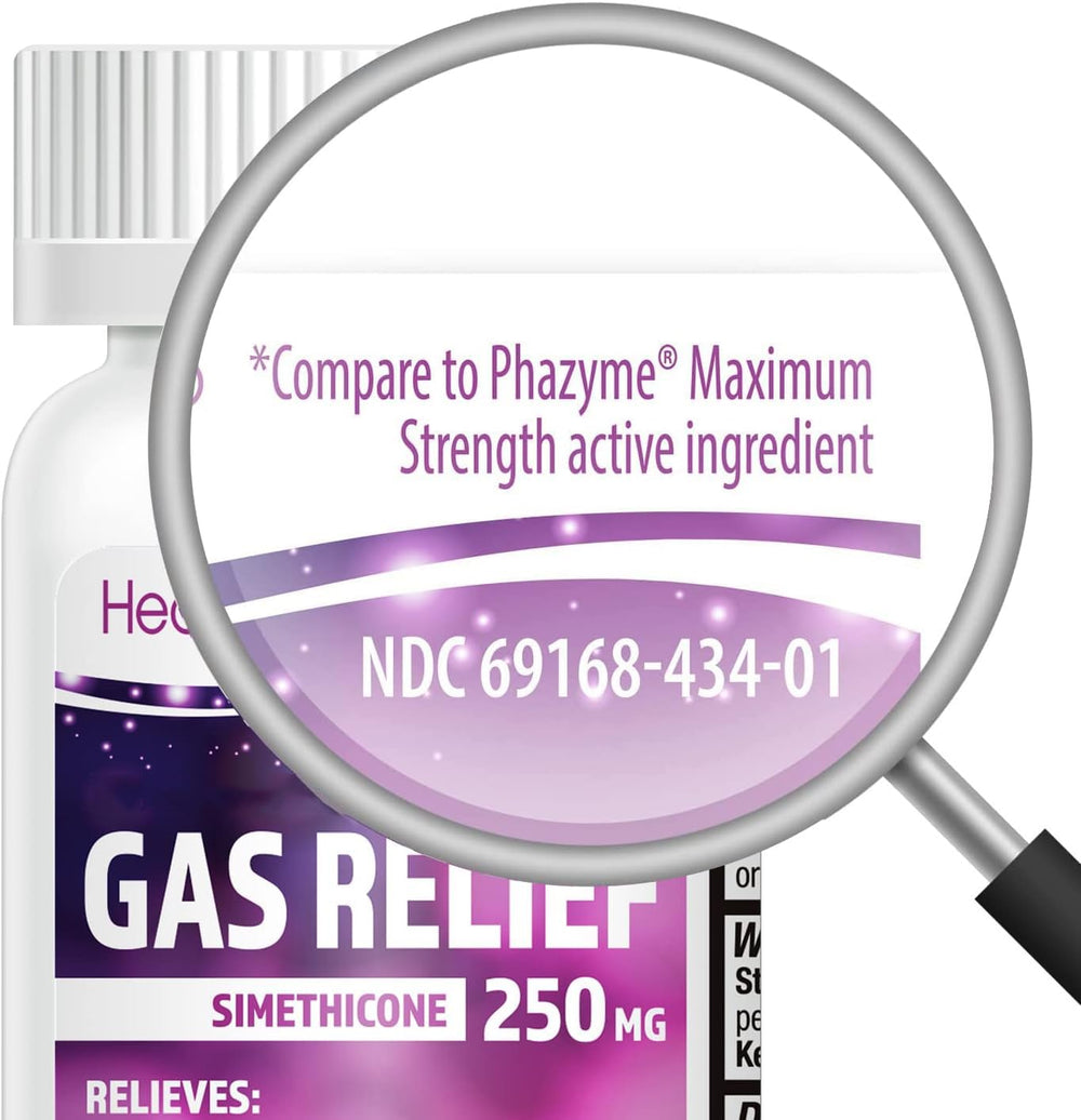 HealthA2Z Gas Relief, Simethicone 250 mg, 100 Count