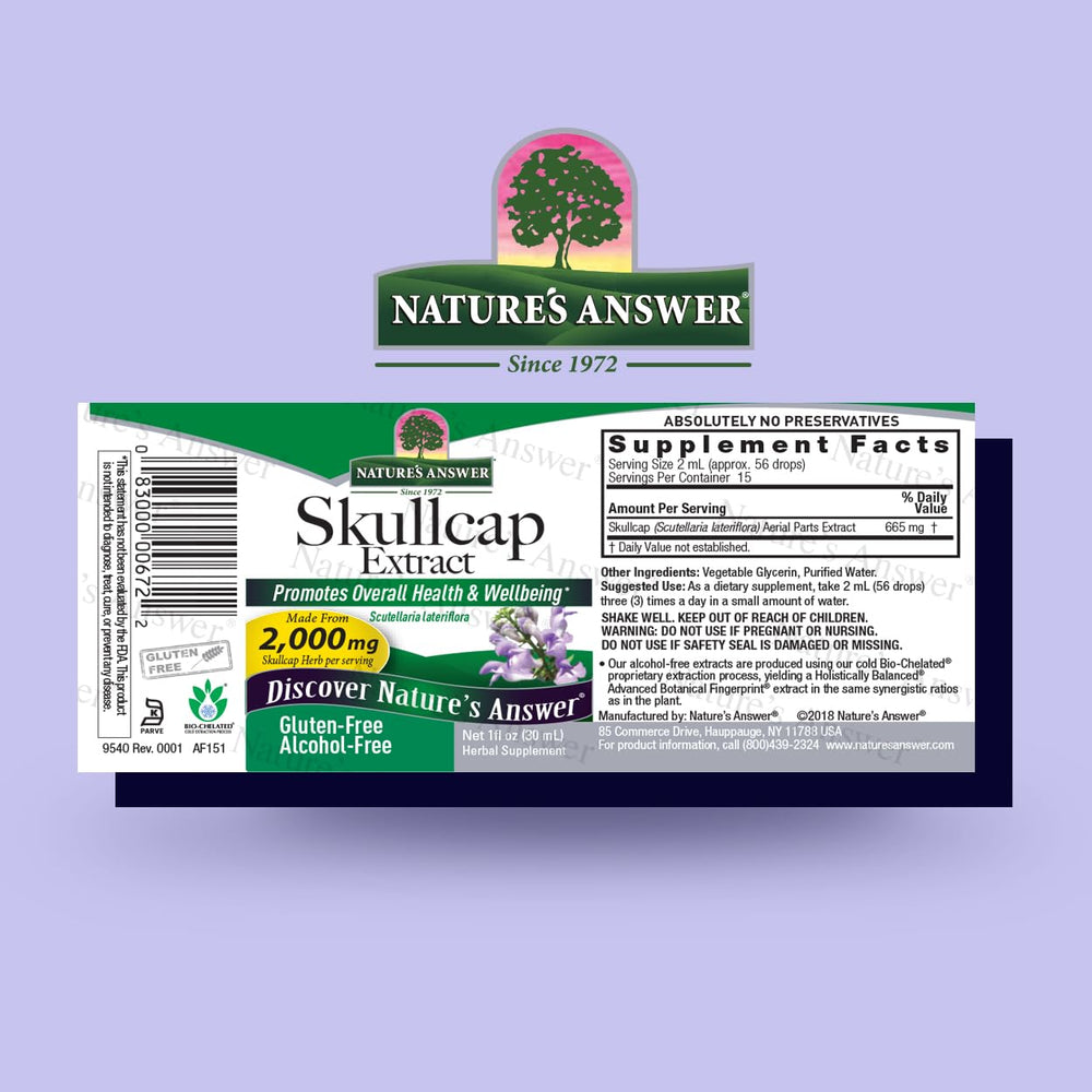 Nature's Answer Skullcap Herb, Alcohol-Free, 1 fl oz