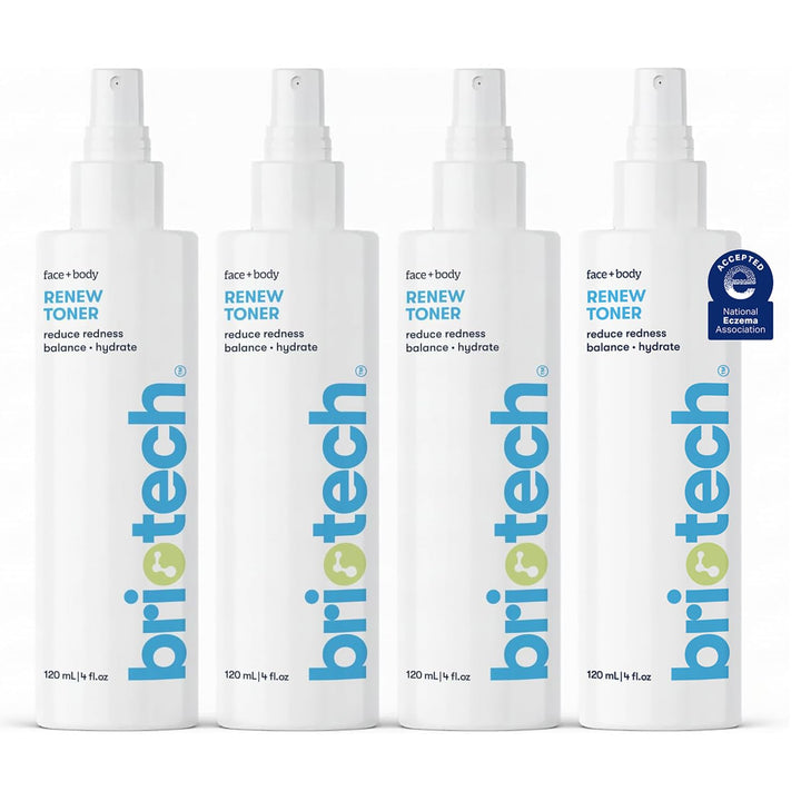 BRIOTECH Renew Toner, Hypochlorous Acid Spray, 4 fl oz, Pack of 4