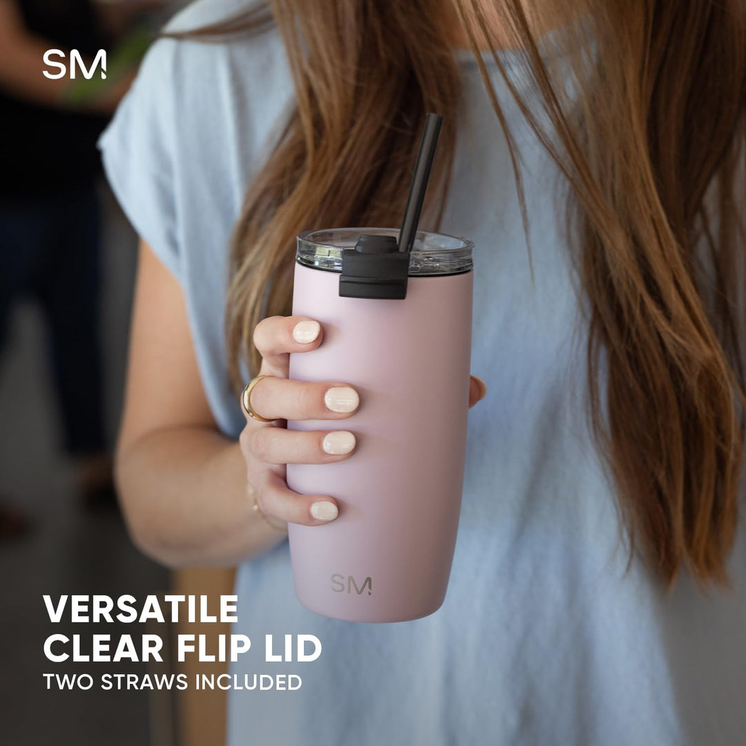 Simple Modern Travel Coffee Mug Tumbler with Flip Lid, Almond Birch, 16 oz