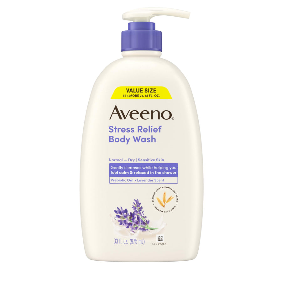 Aveeno Stress Relief Body Wash, Lavender, 33 fl oz