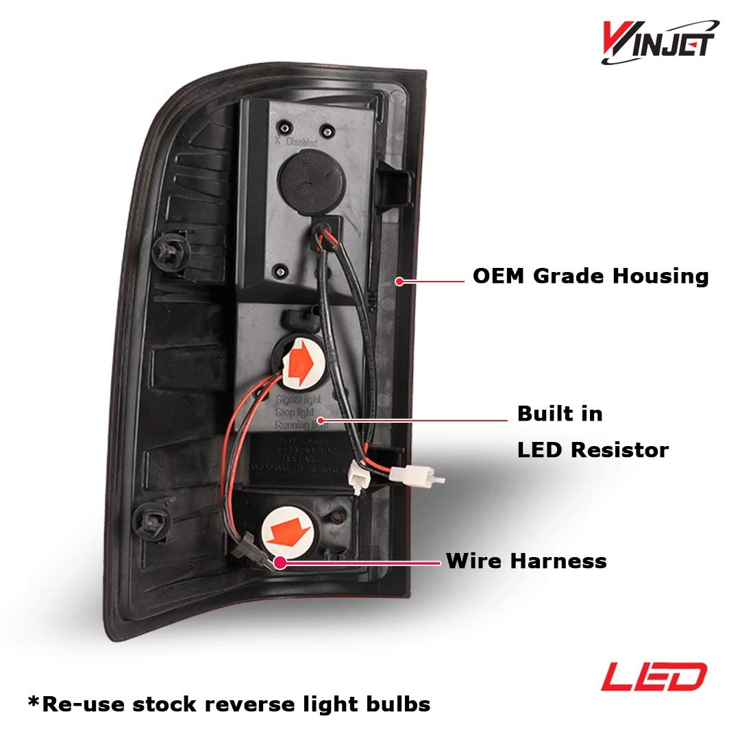 Winjet LED Taillights for Chevrolet Silverado 1500, 2500, 3500, Clear, Pair