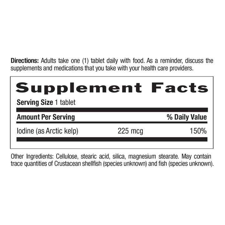 Country Life Arctic Kelp, 225 mcg, 300 Count