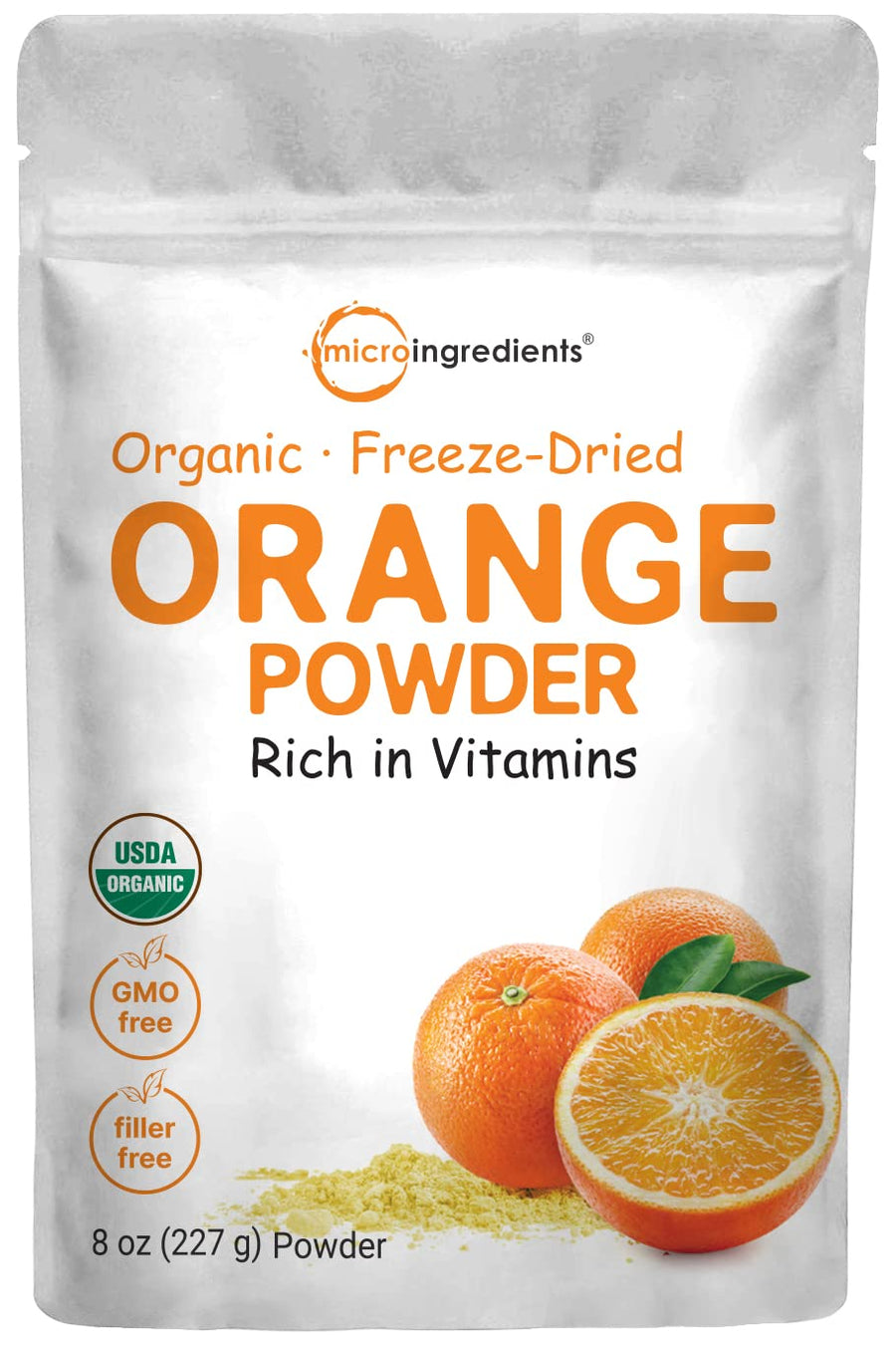 Micro Ingredients Organic Orange Powder, 8 oz