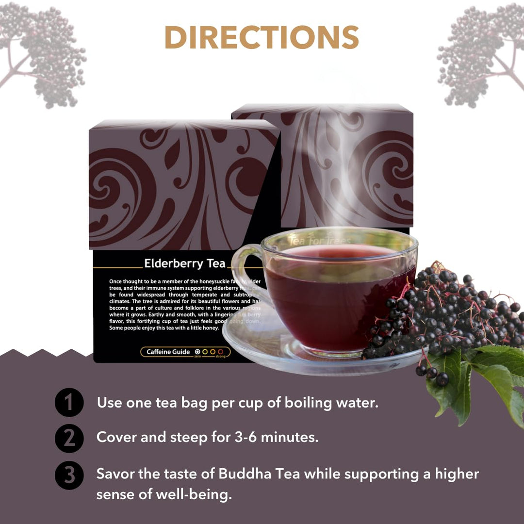 Buddha Teas Organic Elderberry Herbal Tea, Caffeine Free