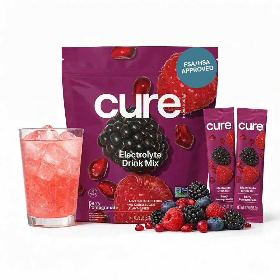 CURE HYDRATION MIX Electrolyte Drink Mix, Berry Pomegranate, 14 Count
