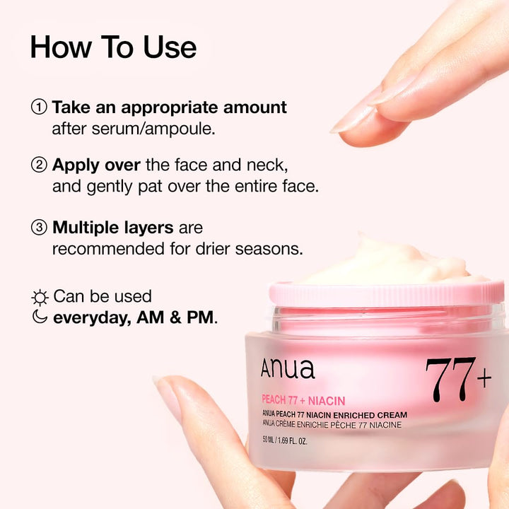 ANUA Peach Niacinamide Cream, 1.69 fl oz