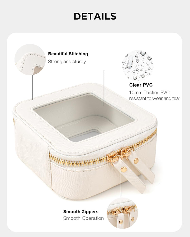 LETGO Clear Makeup Bag, Mini, White