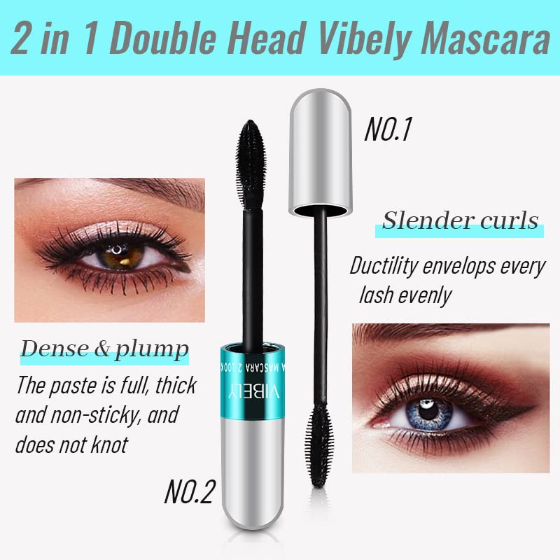 dootdott 2 in 1 Mascara And Lash Cosmetics, 4D Silk Fiber