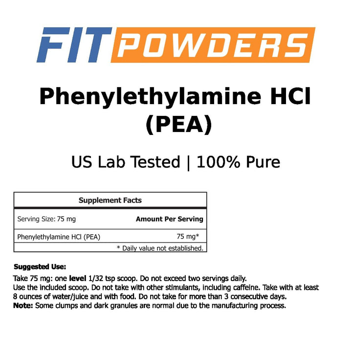 FitPowders Phenylethylamine HCL Pea Powder, 125 g