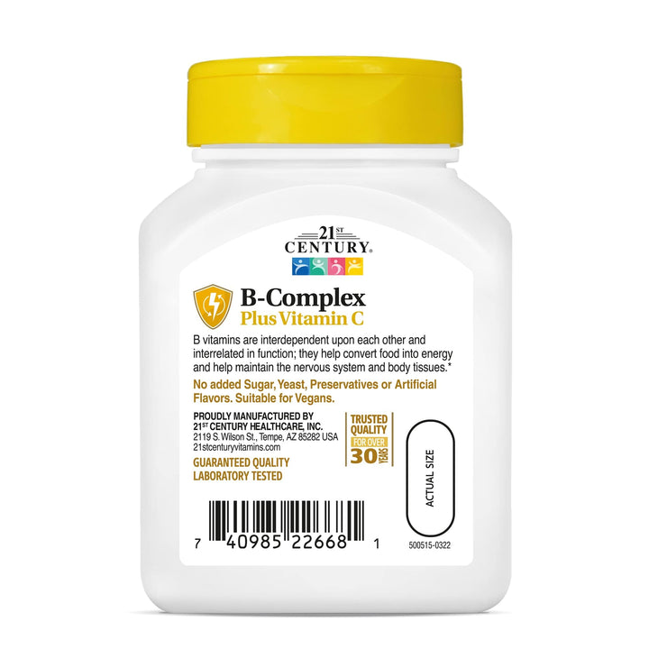 21st Century B Complex Plus Vitamin C, 100 Count