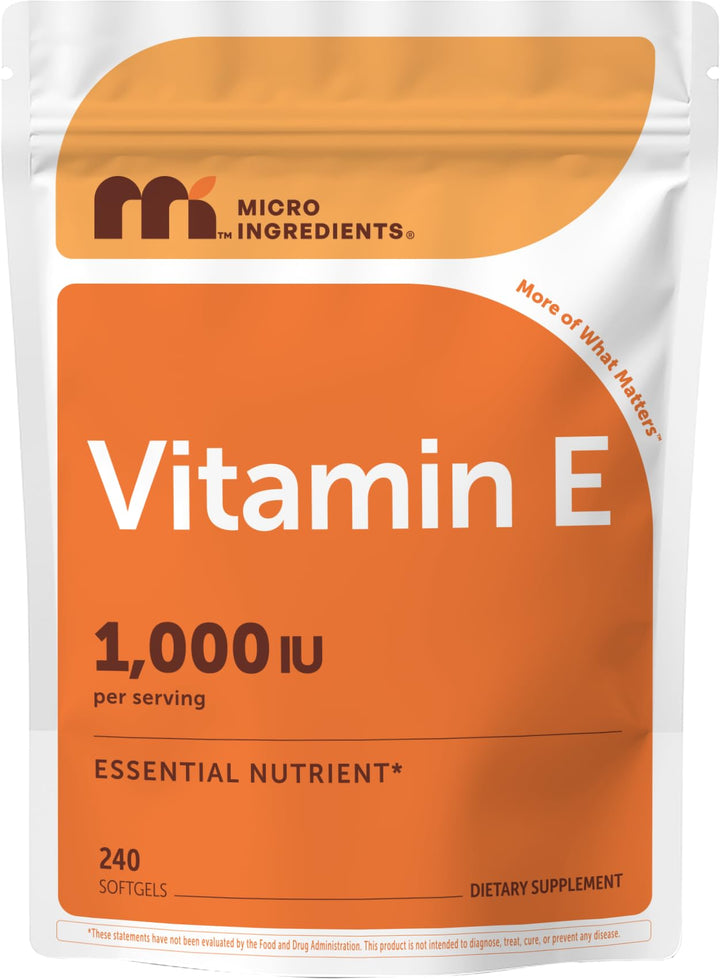 Micro Ingredients Vitamin E 1000 IU, 240 Count