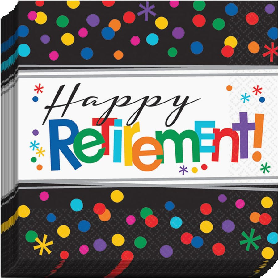 amscan Officially Retired Beverage Napkins, Multicolor, 16 Count