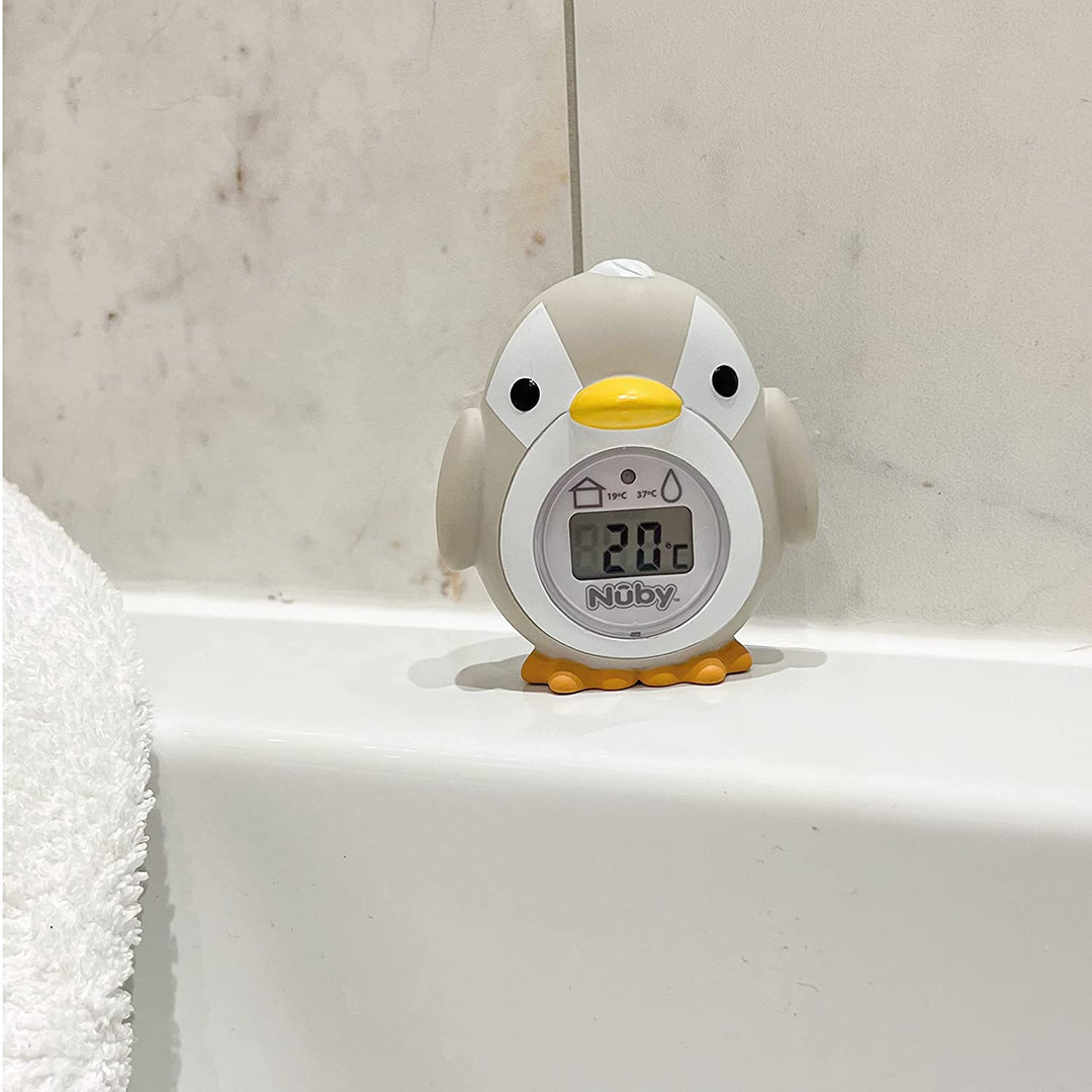 Nuby Penguin Baby Bath Thermometer, Grey