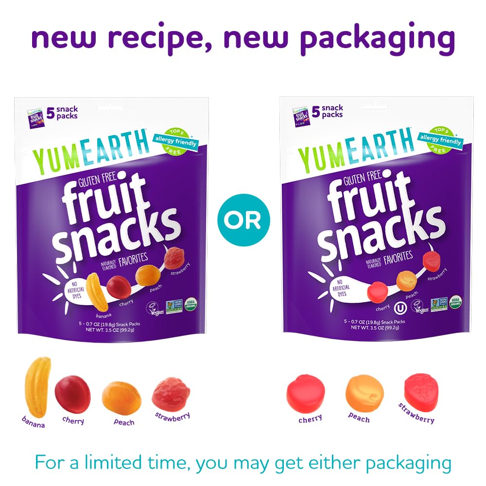 YumEarth Organic Fruit Snacks, Fruit Flavored, 5 Count