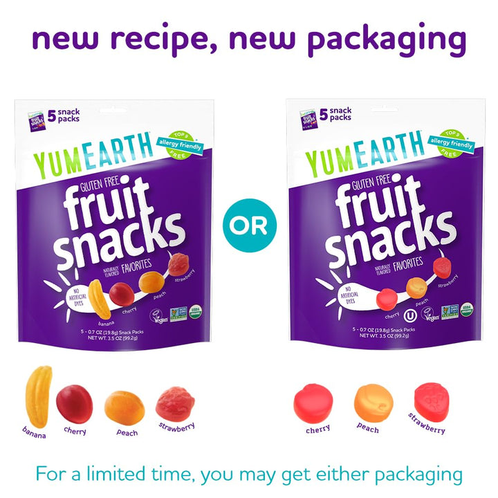 YumEarth Organic Fruit Snacks, Fruit Flavored, 5 Count