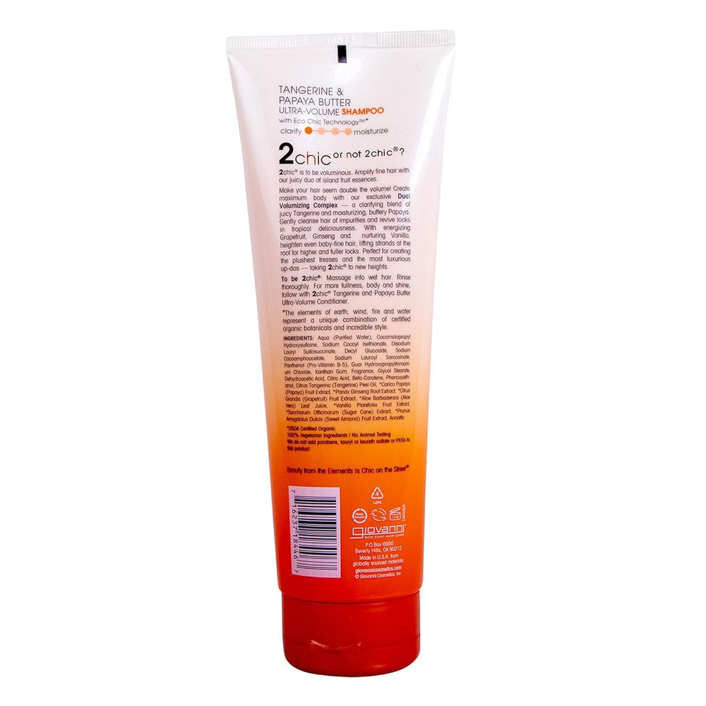 Giovanni 2chic Ultra-Volume Shampoo, Tangerine and Papaya Butter, 8.5 oz
