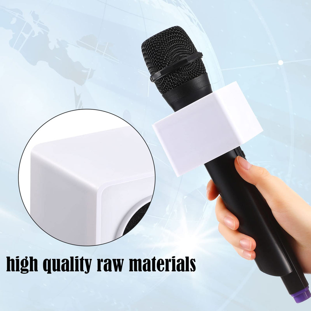 Landhoow Microphone Flag Station, White and Black, 4 Count
