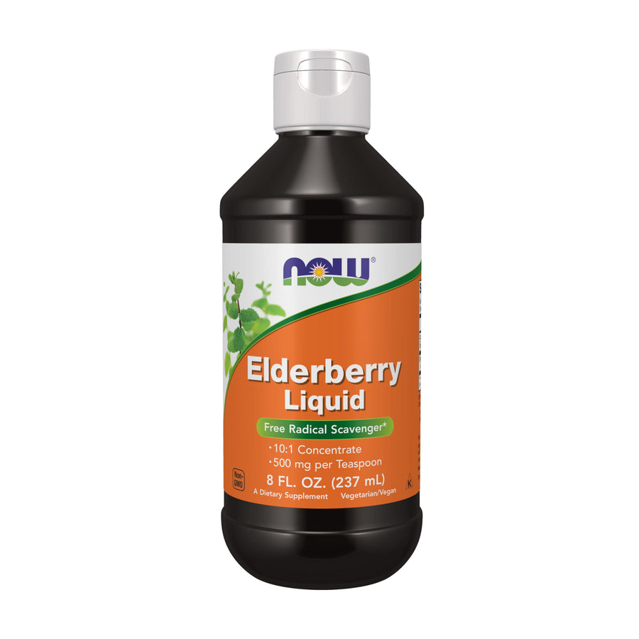 NOW Elderberry Liquid 500 mg, 10:1 Concentrate, 8 fl oz