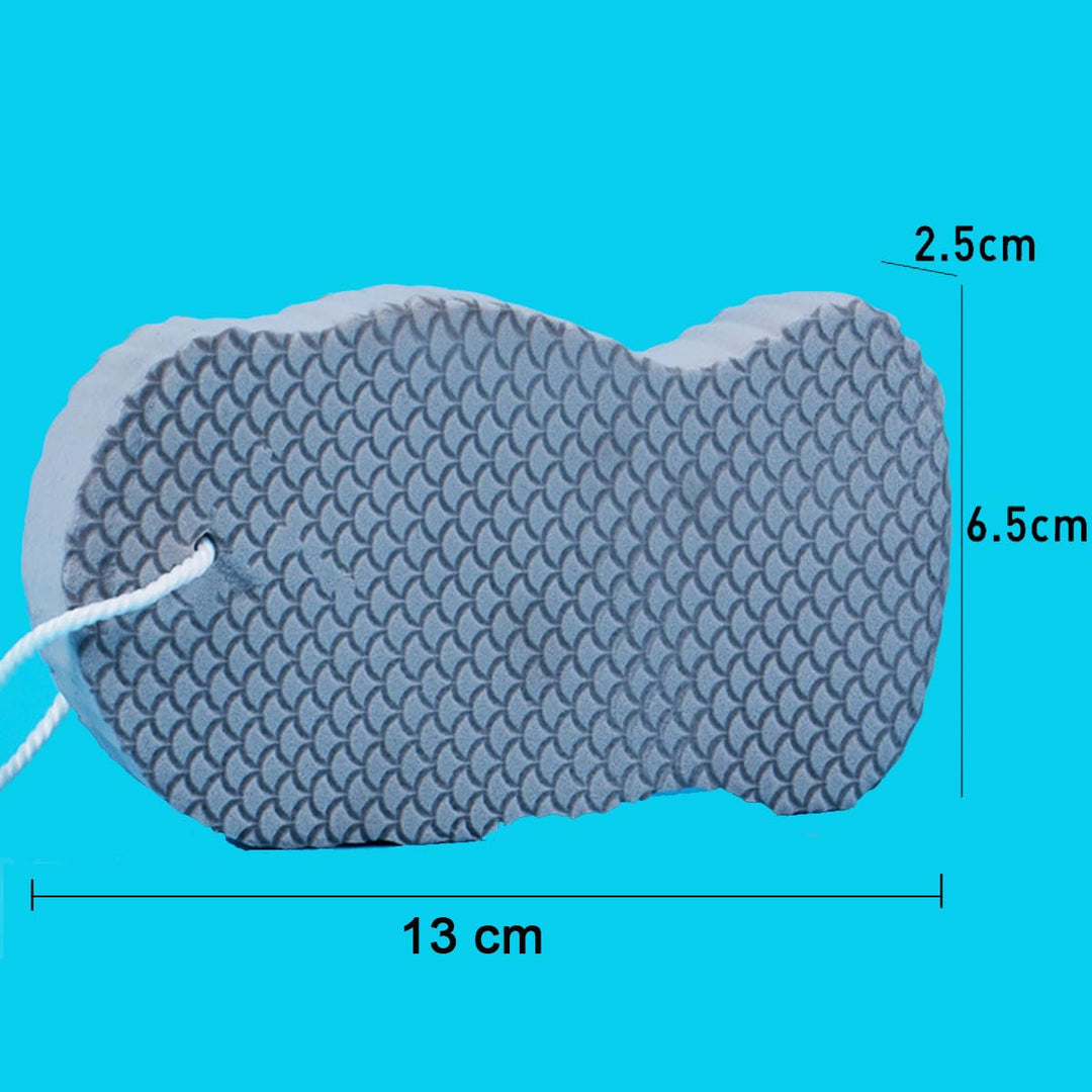 WFWJ Magic Exfoliating Bath Sponge, Blue Pink Gray, 3 Count