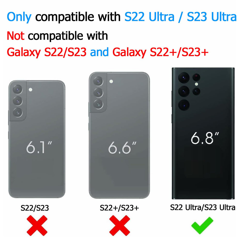 SNRONEW Battery Case for Galaxy S22 Ultra and S23 Ultra, Black, 12000 mAh