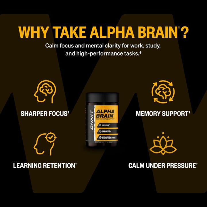 Onnit Alpha Nootropic Brain Booster Supplement, 30 Count