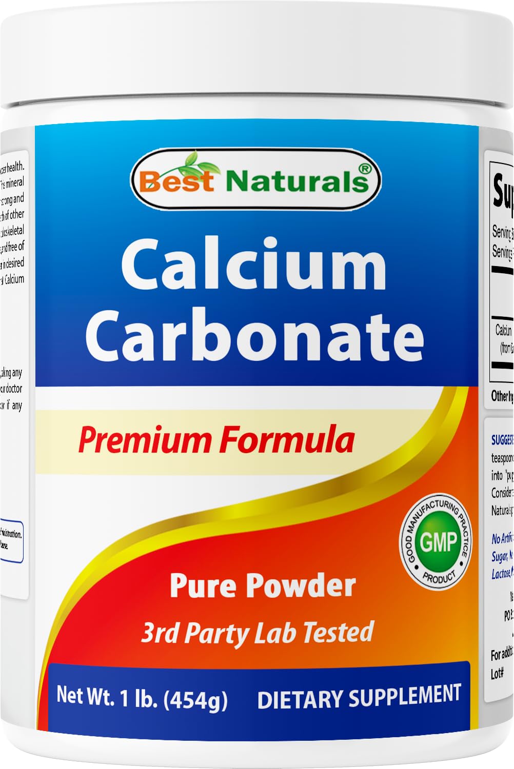 Best Naturals Calcium Carbonate Powder, Food Grade, 1 lb, Pack of 2