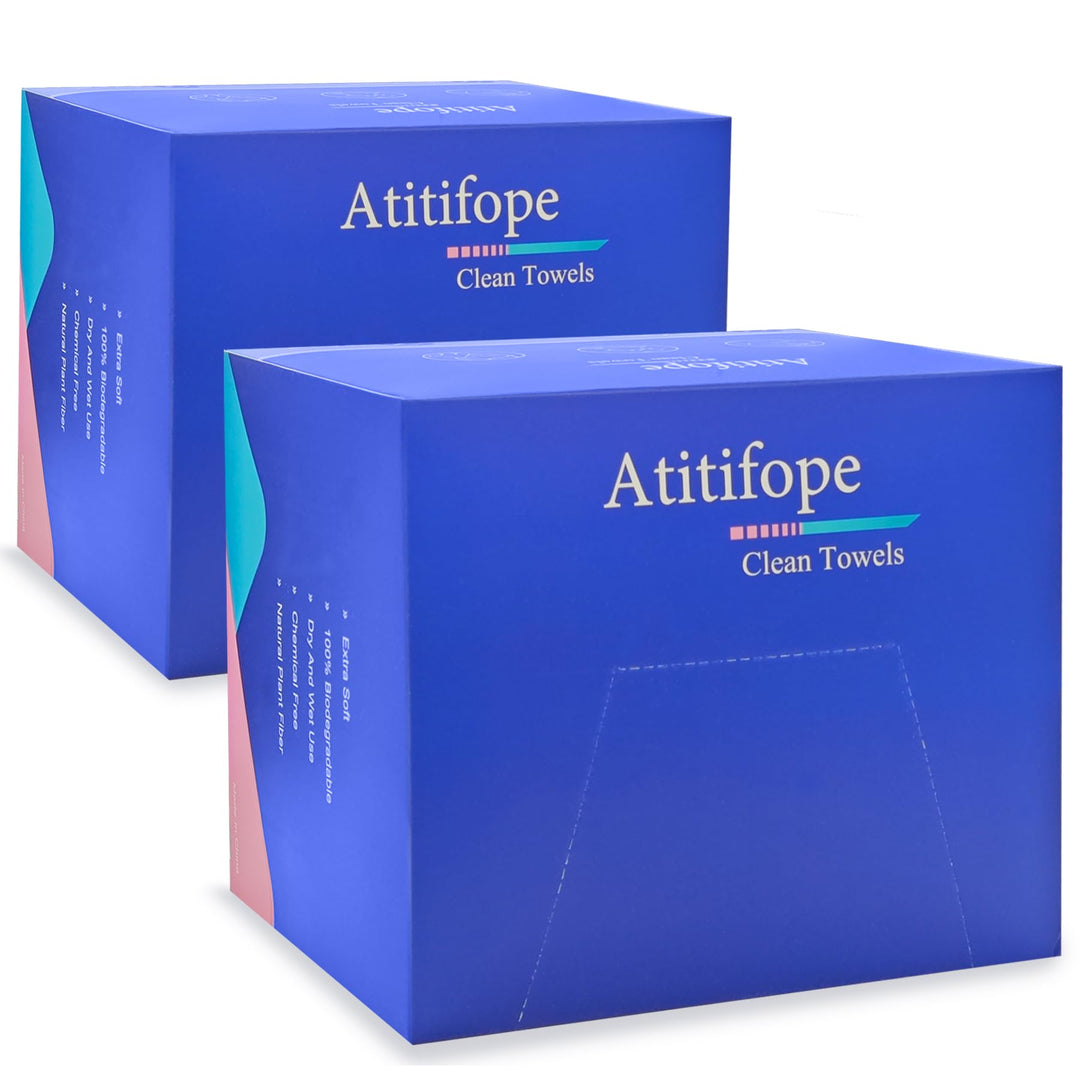 Atitifope Face Towels, 100 Count, Pack of 2