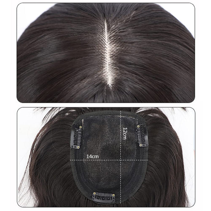 LesafeV Clip In Hairpiece, Straight Black, 50cm
