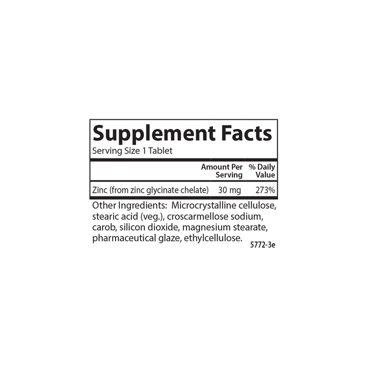 Carlson Chelated Zinc Glycinate, 30 mg, 250 Count