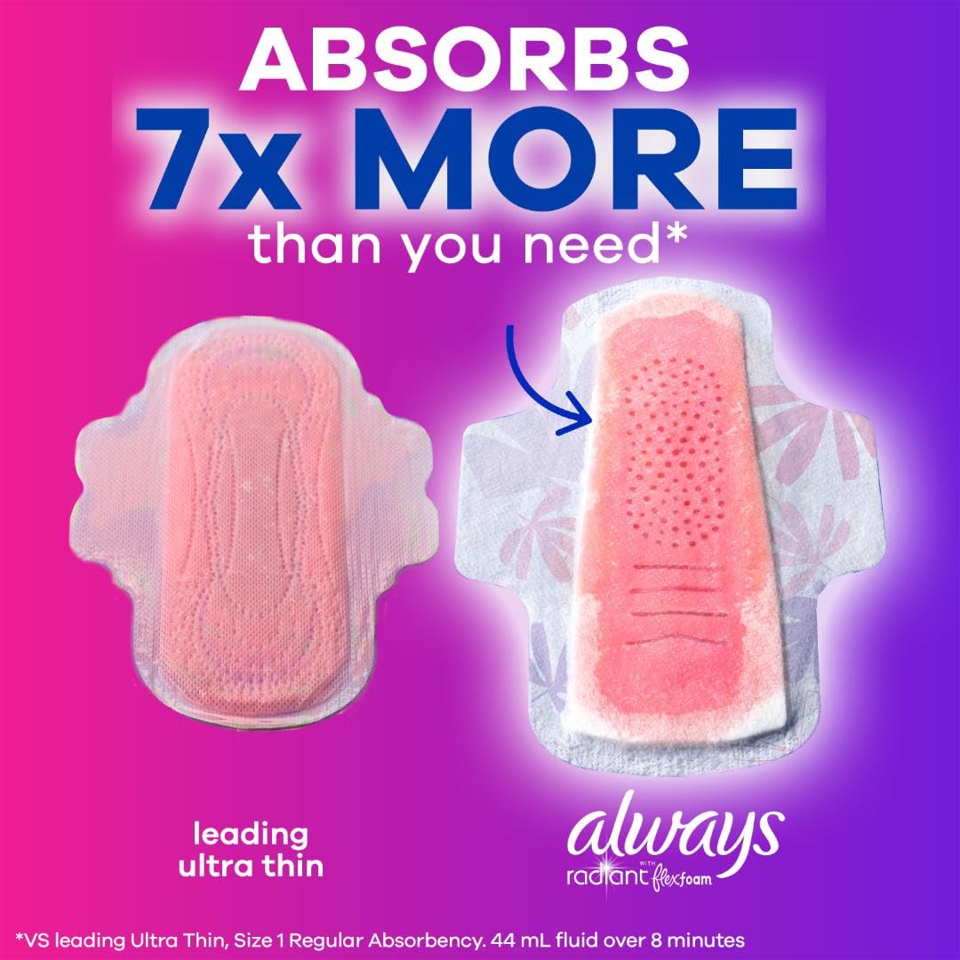 Always Radiant Pads, Scented, Size 2, 26 Count