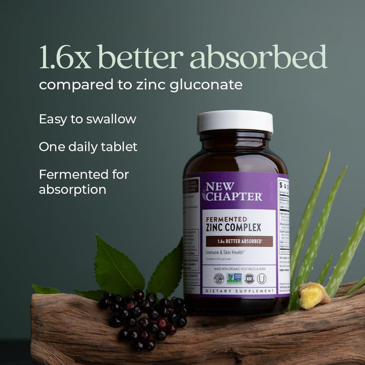 New Chapter Fermented Zinc Complex, 30 Count