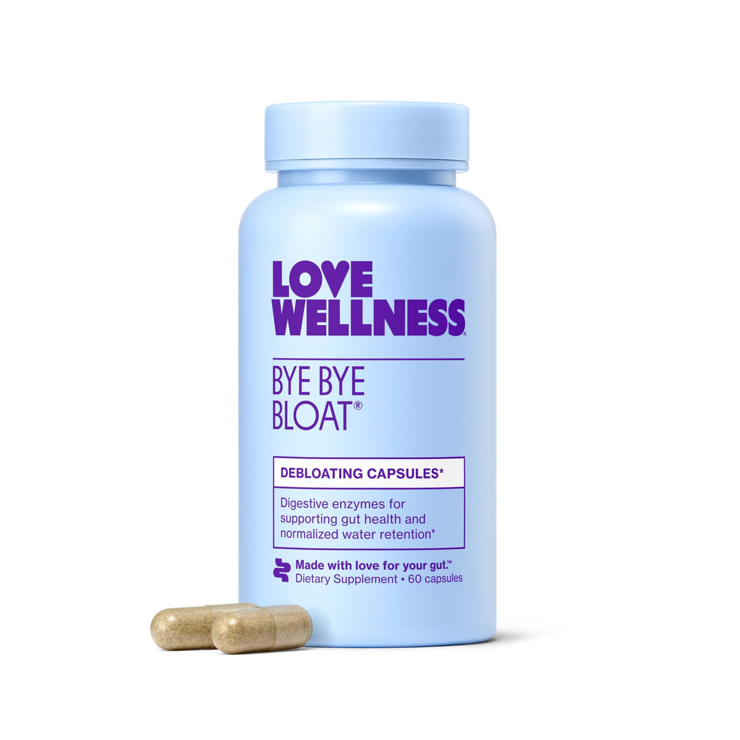 Love Wellness Bye Bye Bloat Digestive Enzymes Supplement, 60 Count