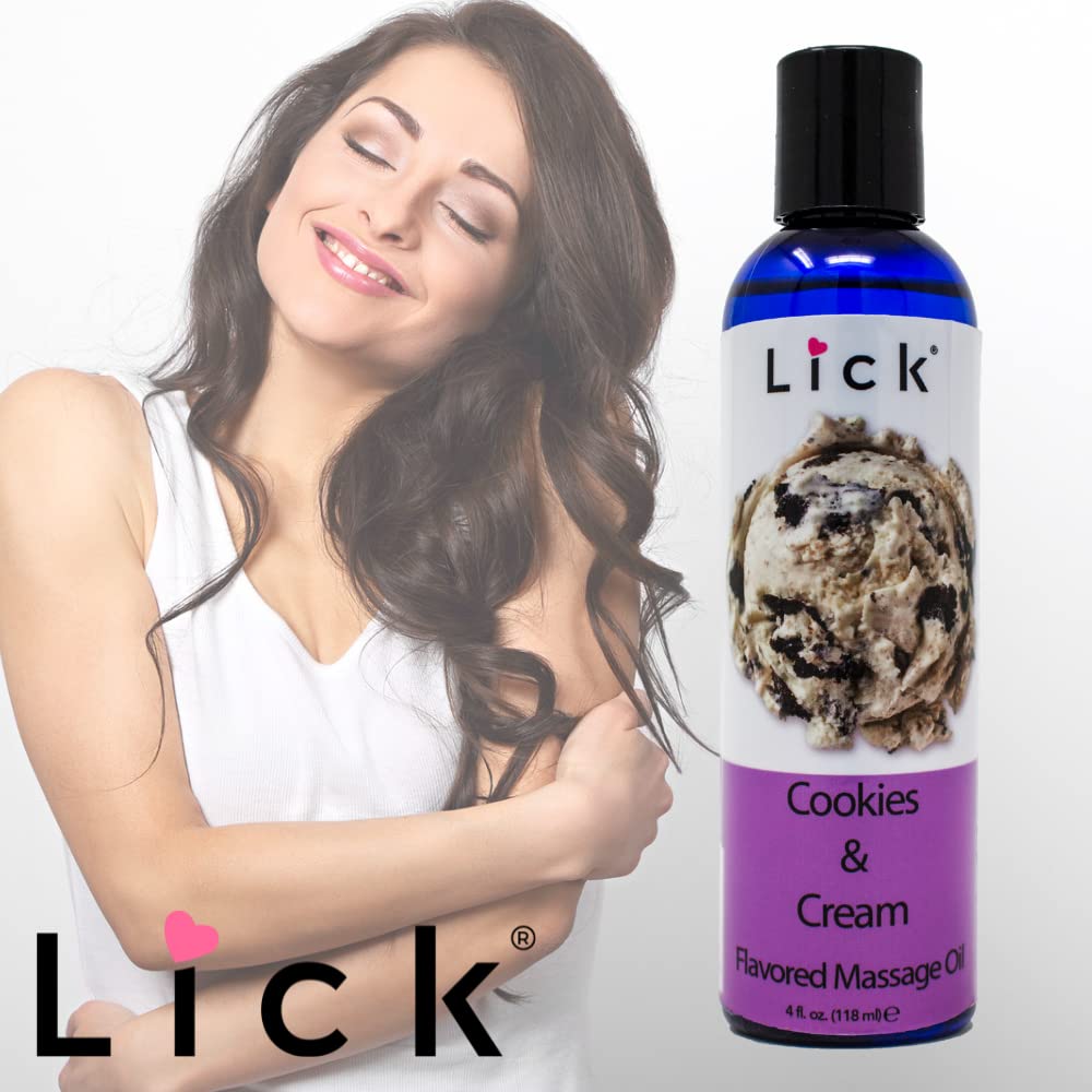 LICK Cookies and Cream Massage Oil, 4 fl oz