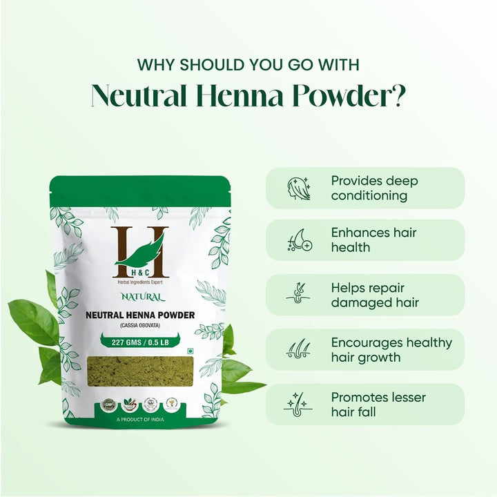H&C Neutral Henna Powder, 227 g, 8 oz