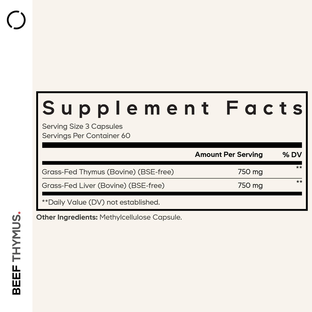 Codeage Grass Fed Beef Thymus Supplement, 180 Count