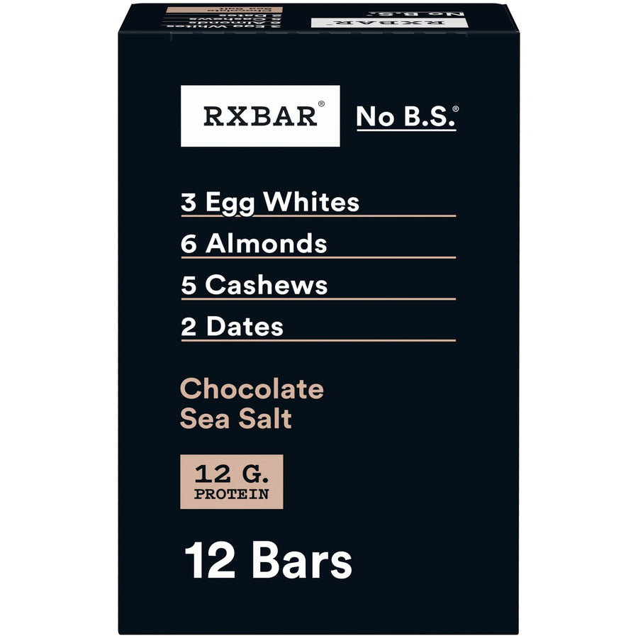 RXBAR Protein Bar, Chocolate Sea Salt, 12 Count