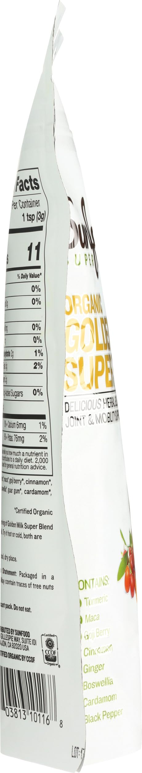 Sunfood Superfoods Golden Milk Super Blend, Organic, 6 oz